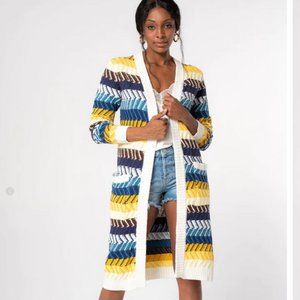 Colorful Long Cardigan Sweater